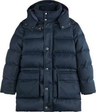 Fay M&eacute;lange Technical Twill Long Down Parka