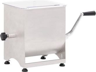 vidaXL Mezcladora De Carne Con Caja Engranajes Acero Inox. Plateado Vidaxl