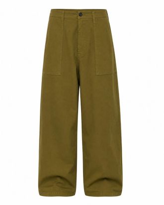 Cellar Door Olive Green Sasha Oversized Cotton Trousers