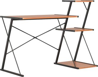 vidaXL Escritorio Con Estanter&iacute;a Negro Y Marr&oacute;n 116x50x93 Cm Vidaxl