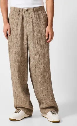 Emporio Armani Mens Bark-look jacquard pant