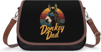 Generic Vintage Donkey Dad Fashion Womens Crossbody Bags Novelty Handbag Shoulder Bag Purse