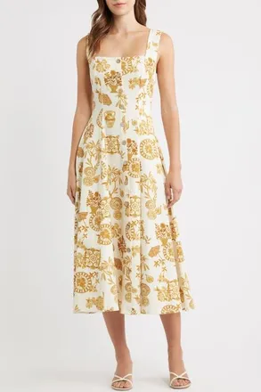 Flying Tomato Print Midi Dress in Ivory at Nordstrom, Size Medium