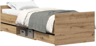 vidaXL Vidaxl - Bed Frame without Mattress Artisan Oak 90x190 cm Single Engineered Wood