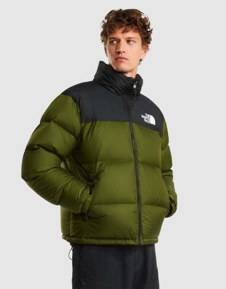 The North Face 1996 Nuptse - Giacca r&eacute;tro verde bosco/nero
