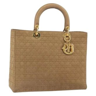Dior Pre-owned Handbags, female, Beige, Size: ONE SIZE Pre-owned Nylon Hand Bag