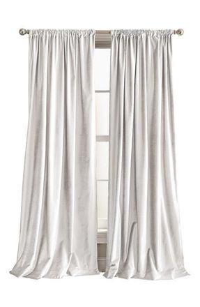 DKNY Modern Knotted Velvet Set of 2 Window Panels in Winter White at Nordstrom, Size 50X108