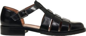 Billi Bi Zwarte leren sandalen met enkelband - Dames - Sandalen - Zwart - 38 EU - Leer - Schoenen