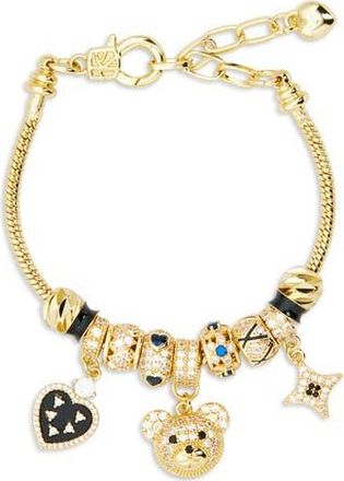 Eye Candy Los Angeles Bear Heart Charm Bracelet in Gold at Nordstrom Rack