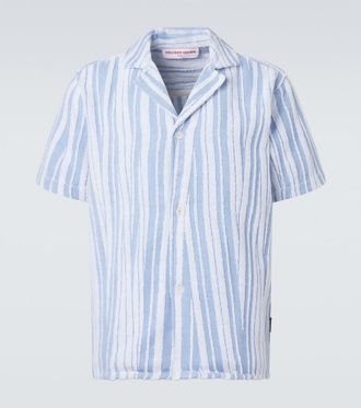 Orlebar Brown Howel striped cotton toweling shirt