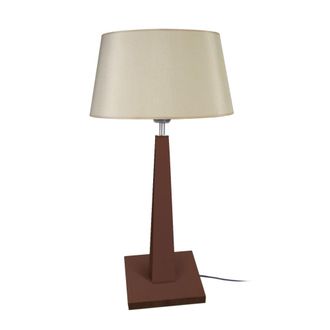 Tosel L&aacute;mpara de Mesa madera wangu&eacute; y crema