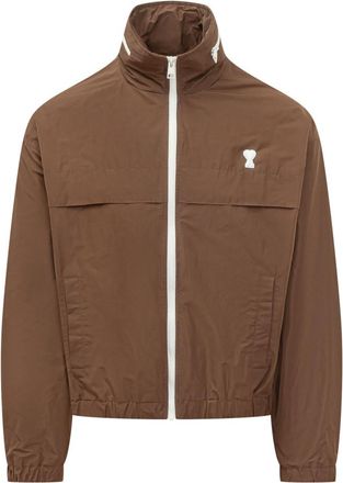 Ami Brown Mock Collar Jacket