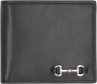 Gucci Mens Bi-Fold Wallet With Clip Black Calfskin & Cardholders