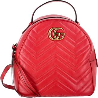 Gucci Pre-owned Backpacks, female, Red, Size: ONE SIZE Pre-owned Leather gucci-bags
