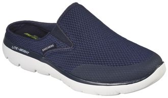Skechers Clog SKECHERS SUMMITS, Herren, Gr. 47,5, blau (navy), Textil, Schuhe Clog, Sommerschuh, Schlappen, Urlaub, im sportiven Look