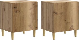 vidaXL Armario De Noche 2 Uds. Roble Artisan 43 X 34,5 X 50 Cm Vidaxl