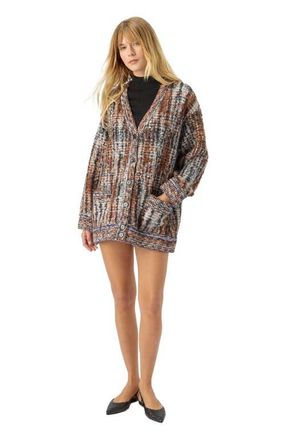 Missoni Cardigan With Check Pattern in White & Beige at Nordstrom, Size 42 It