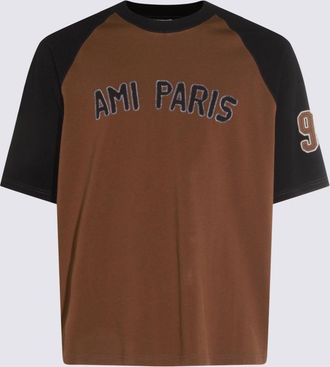 Ami T-Shirts And Polos Brown/Black-Uomo