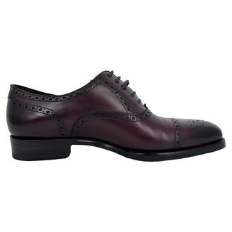 Tom Ford Wessex Lace-Up Brogue Shoes in Burgundy Leather