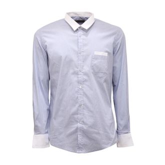 Daniele Alessandrini Camicia a Righe - Heren - Casual Overhemden - Blauw - 2XL - Overhemden