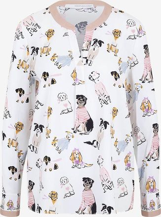 Herzen&rsquo;s Angelegenheit Bluse aus Seide mit Hundeprint