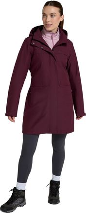 Mountain Warehouse Cloud Burst Womens Textured Jacket - Waterproof Rain Jacket, Adjustable Hood - Best for Outdoors, Gym, Travelling & Outdoors Burgundy Womens Size 16