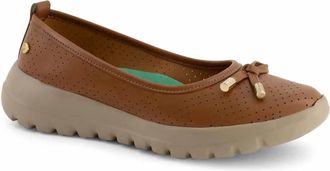 Andrea Womens Ballerina Flats In Brown