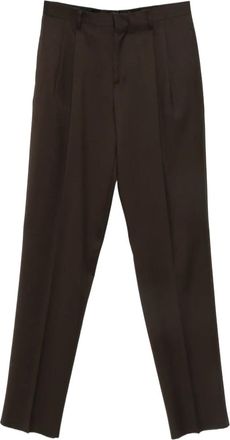 Lardini pleated straight-leg trousers - Brown