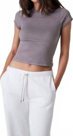 Vuori Clothing Halo Baby Tee In Lunar Grey Heather