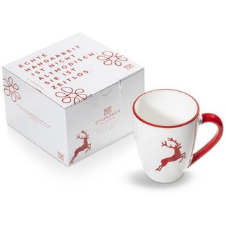 Gmundner Keramik Gmundner Keramik - Ruby Red Stag, Taza De Desayuno Max (0,3 L)