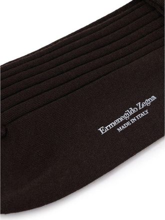 Ermenegildo Zegna Mens Brown Wool Socks Clothing