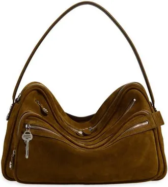 Acne Studios Camero Camera Leather Shoulder Bag in Cognac Brown at Nordstrom