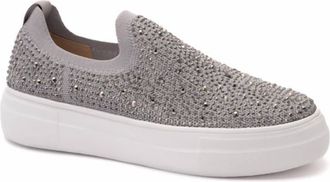 Corkys Footwear Womens Swank Slip On Shoes In Grey Crystals
