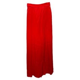 Temperley London Wide-Leg Trousers in Red Silk