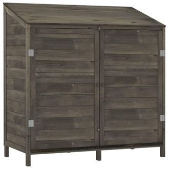 vidaXL Cobertizo De Jard&iacute;n Madera Abeto Maciza Antracita 102x52x112 Cm Vidaxl