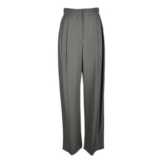 Alexander McQueen Wide Trousers, female, Green, XS, Trousers