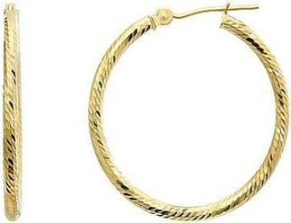 Candela Jewelry 14K Yellow Gold Textured Hoop Earrings at Nordstrom Rack