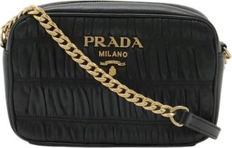 Prada Pre-owned Cross Body Bags, female, Black, Size: ONE SIZE Pre-owned Vintage Leather Cross Body Bag