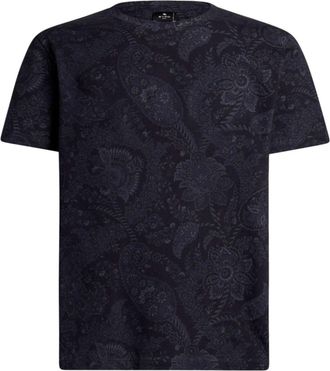 Etro paisley-print jersey T-shirt - men - Fabric - S - Blue