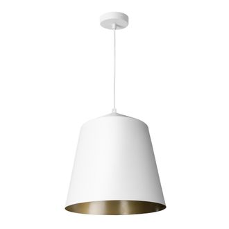 Paco Home Paco Home - L&aacute;mpara Colgante Sal&oacute;n Suspensi&oacute;n Mesa Comer Cocina Pantalla Industrial L&aacute;mpara Colgante - Blanco, Lat&oacute;n (&oslash;32.5 Cm)