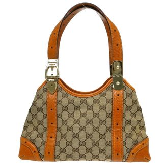 Gucci Gg Shoulder Bag Gg Matelasse Leather Beige Canvas Handbag (Pre-Owned)