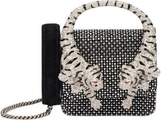 Roberto Cavalli Sequin Tiger Telefoonhoesje - Dames - Mini tas - Zwart - ONE Size - Pailletten - Tassen