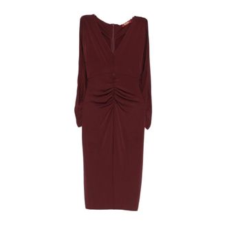 Max Mara Ruched Midi Dress - Dames - Casual kleedjes - Rood - S - Kleedjes