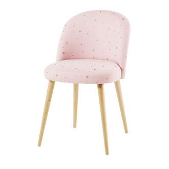 Maisons du monde Silla vintage rosa con estrellas doradas