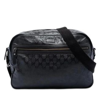 Gucci Pre-owned Canvas Crossbody Tas - Dames - Pre-owned - Zwart - Maat: ONE Size Leer