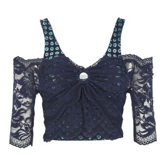Paco Rabanne Top Doble con Anillo Central - Blouses & Shirts - Mujer - Azul - M