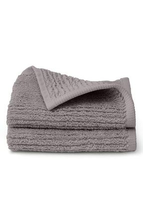 Boll & Branch Set of 2 Ribbed Organic Cotton Washcloths in Stone at Nordstrom