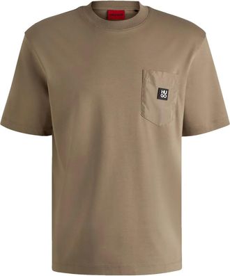 HUGO BOSS logo-patch T-shirt - Neutrals