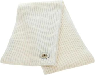 Gucci Pre-owned Vintage Sjaal - Dames - Vintage Accessoires - Wit - ONE Size - Kasjmier - Vintage
