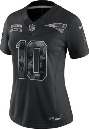 Nike Drake Maye New England Patriots Salute to Service Nike Womens Dri-FIT NFL Limited Jersey in Black | SSLW00AF3L-77V